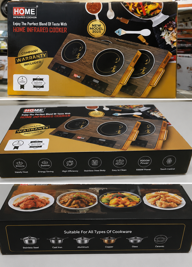 Double Burner Infrared Cooker 3500W Electric Infrared Hot Plate with Dual Independent Temperature Controls