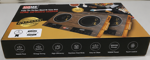 Double Burner Infrared Cooker 3500W Electric Infrared Hot Plate with Dual Independent Temperature Controls