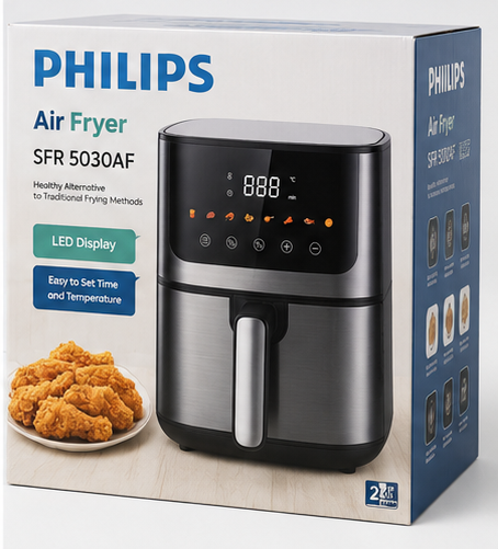 PHILIPS SFR 5030AF Digital Air Fryer – Large Capacity | LED Touch Display | Oil-Free Healthy Cooking | Adjustable Temperature & Timer