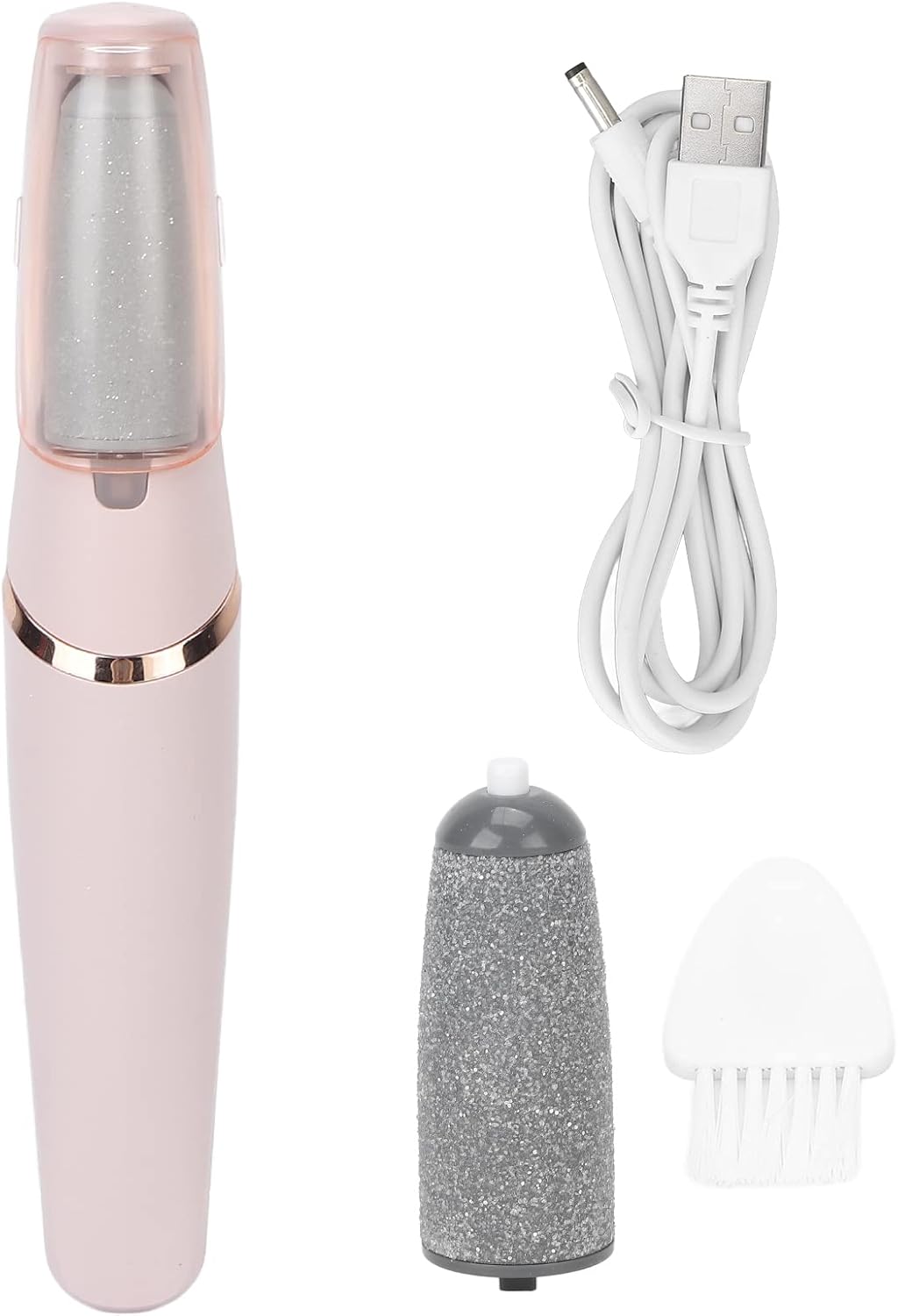 WANHENGDA Rechargeable Electronic Pedicure Tool | Electric Foot Callus Remover | Dual Speed | 2 Roller Heads | Foot Care Device