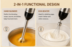 Kenwood KW-305 2-in-1 Hand Blender | 750W Powerful Stick Blender with Egg Beater | Stainless Steel Shaft | Multi-Speed Control