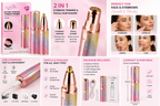 2-in-1 Rechargeable Eyebrow Trimmer & Facial Hair Remover for Women | Painless Electric Face Shaver | USB Charging