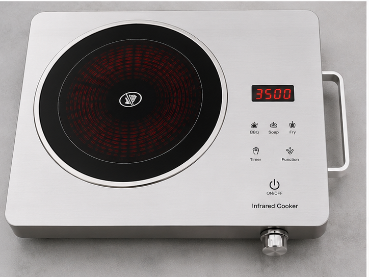 MH National 3500W Infrared Cooker – Single Burner Electric Hot Plate with Touch Control & Digital Display
