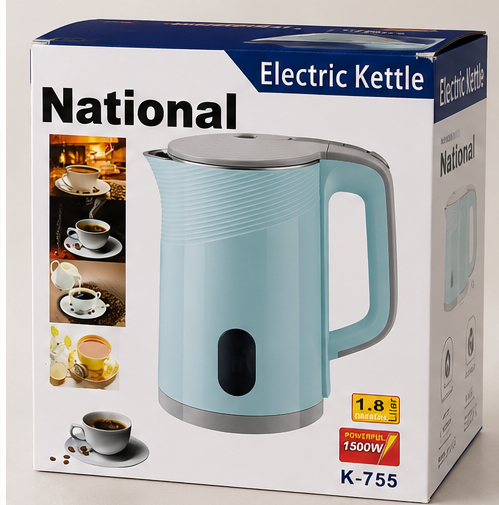 National Electric Kettle 1.8L K-755 | 1500W Fast Boil | Automatic Shut-Off | Electric Water Boiler