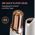 18K Gold-Plated Rechargeable Facial Hair Remover for Women | Painless USB Electric Face Trimmer with LED Light