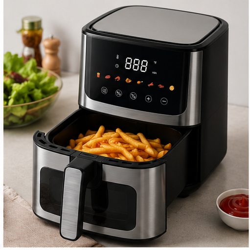 PHILIPS SFR 5020AF Digital Air Fryer with LED Touch Display, Adjustable Temperature & Timer, Healthy Oil-Free Cooking – Black & Silver