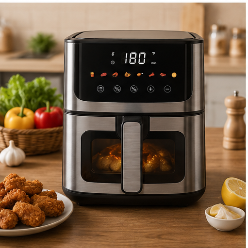 PHILIPS SFR 5020AF Digital Air Fryer with LED Touch Display, Adjustable Temperature & Timer, Healthy Oil-Free Cooking – Black & Silver
