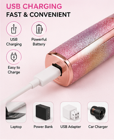 2-in-1 Rechargeable Eyebrow Trimmer & Facial Hair Remover for Women | Painless Electric Face Shaver | USB Charging