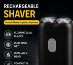 Mini USB Rechargeable Electric Shaver for Men – Portable Dual Floating Blade Razor with LED Display