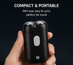 Mini USB Rechargeable Electric Shaver for Men – Portable Dual Floating Blade Razor with LED Display